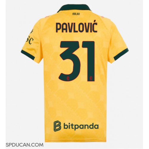 Zenski Nogometni Dres AC Milan Strahinja Pavlovic #31 Rezervni 2025-26 Kratak Rukav Zenski Nogometni Dres AC Milan Strahinja Pavlovic #31 Rezervni 2025-26 Kratak Rukav